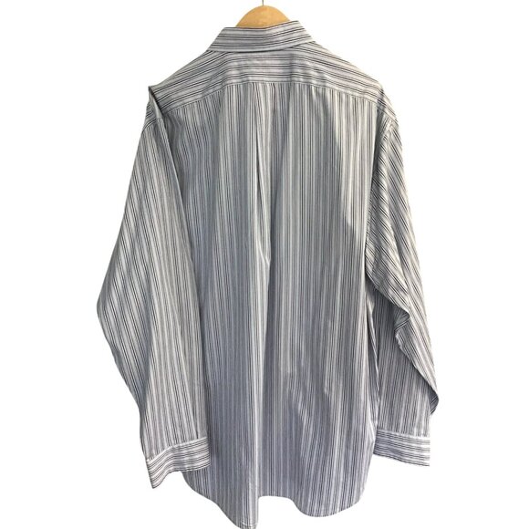 RALPH LAUREN-MENS BLUE STRIPPED CLASSIC FIT BUTTON-DOWN LONG SLEEVE SIZE X-LARGE - Picture 2 of 7